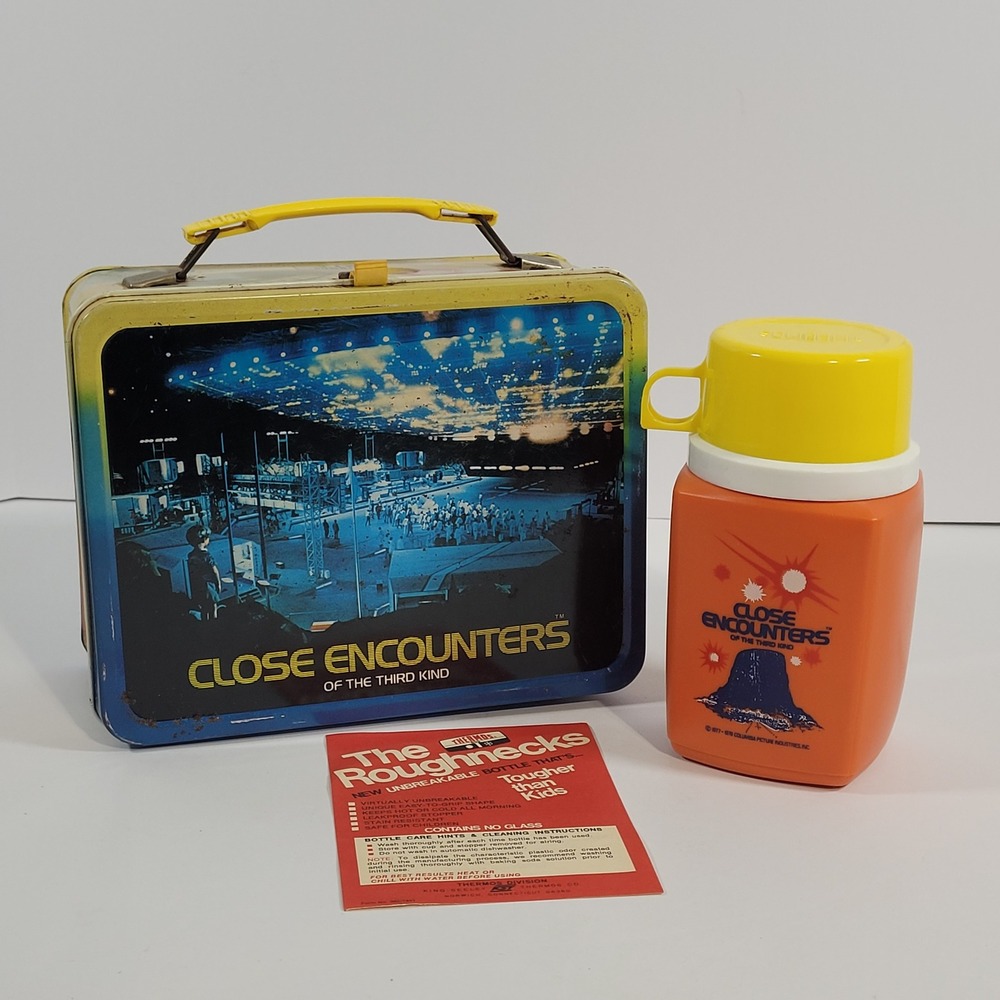 Vintage 1978 Close Encounters of the Third Kind Lunchbox and Orange Thermos